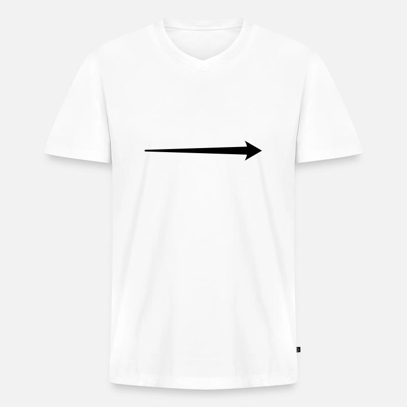 Pfeil Motiv - Männer Premium Bio T-Shirt mit V-Ausschnitt - Weiß
