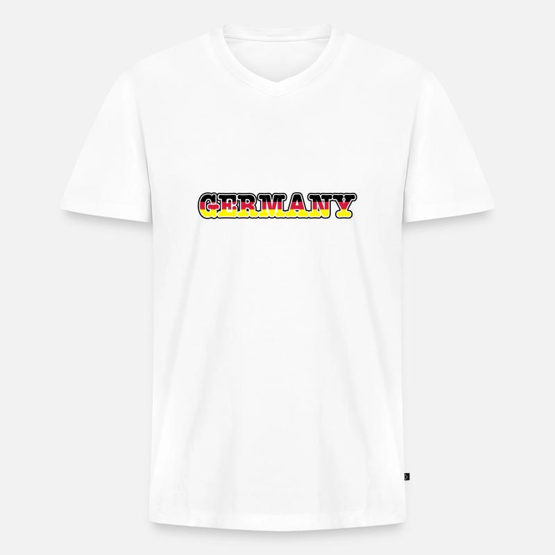 germany - Männer Premium Bio T-Shirt mit V-Ausschnitt - Weiß