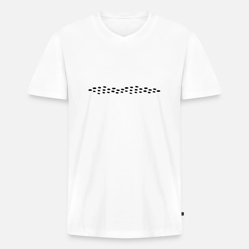 Striche Linie - Männer Premium Bio T-Shirt mit V-Ausschnitt - Weiß