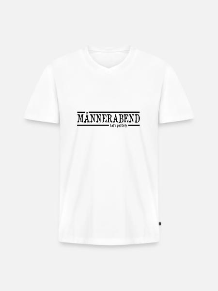 Männerabend - Männer Premium Bio T-Shirt mit V-Ausschnitt - Weiß