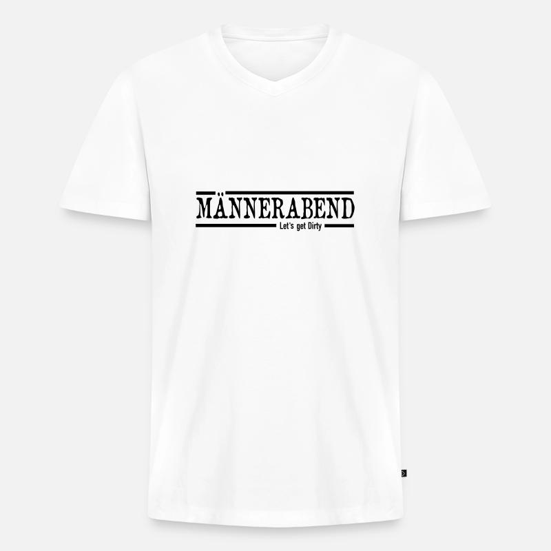 Männerabend - Männer Premium Bio T-Shirt mit V-Ausschnitt - Weiß