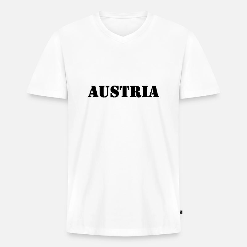 AUSTRIA - Männer Premium Bio T-Shirt mit V-Ausschnitt - Weiß