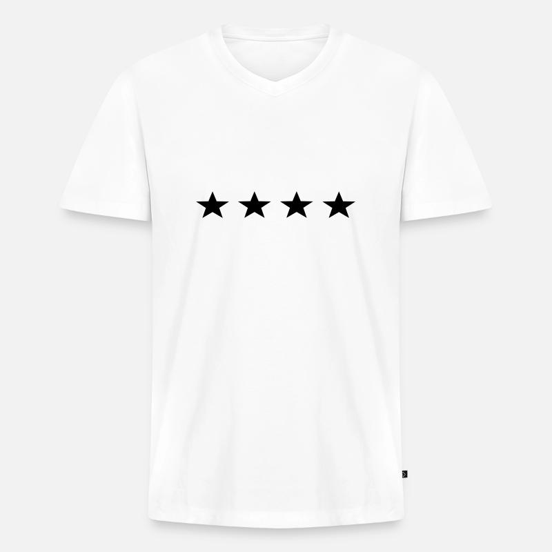 4 sterne - Männer Premium Bio T-Shirt mit V-Ausschnitt - Weiß