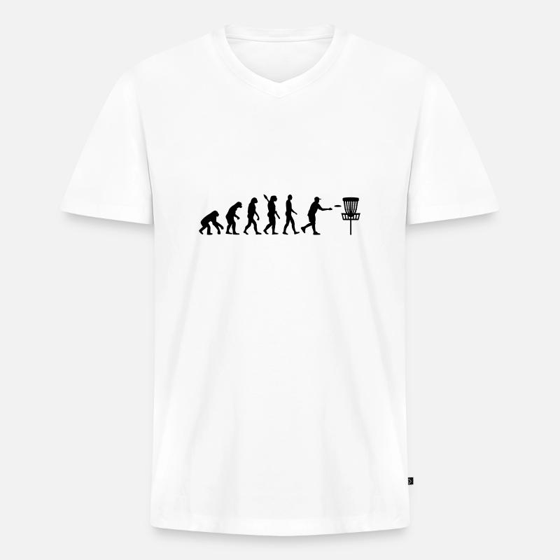 Disc golf - Männer Premium Bio T-Shirt mit V-Ausschnitt - Weiß