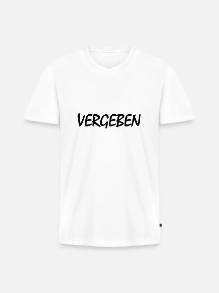 Vergeben - Männer Premium Bio T-Shirt mit V-Ausschnitt - Weiß