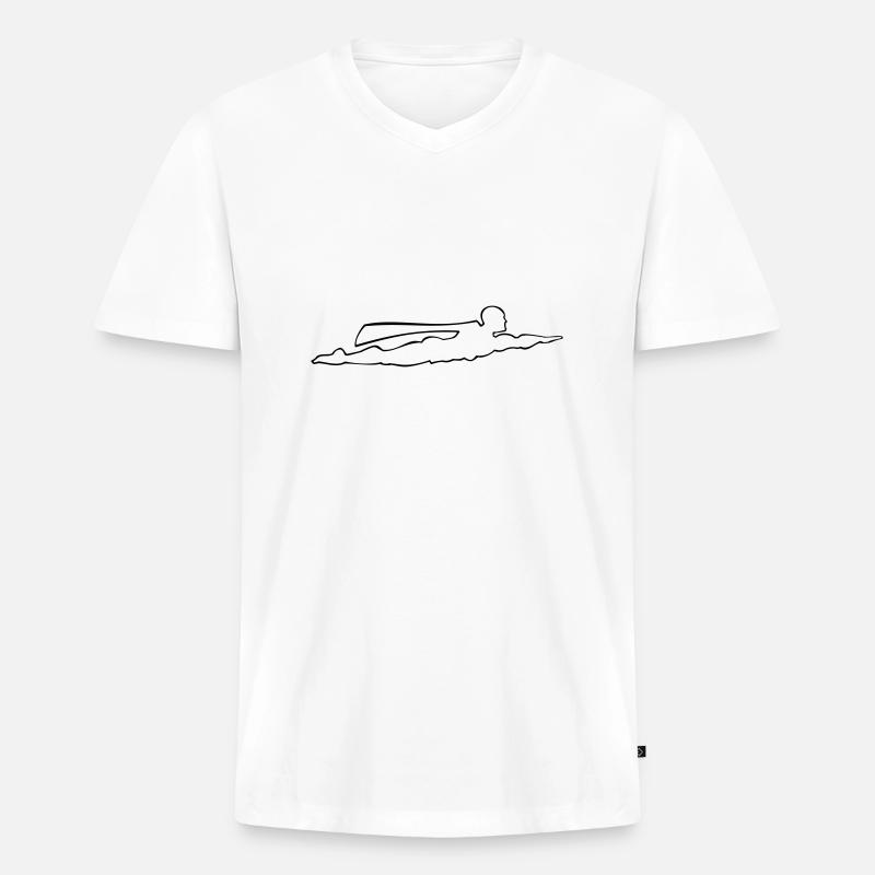 Superheld - Männer Premium Bio T-Shirt mit V-Ausschnitt - Weiß