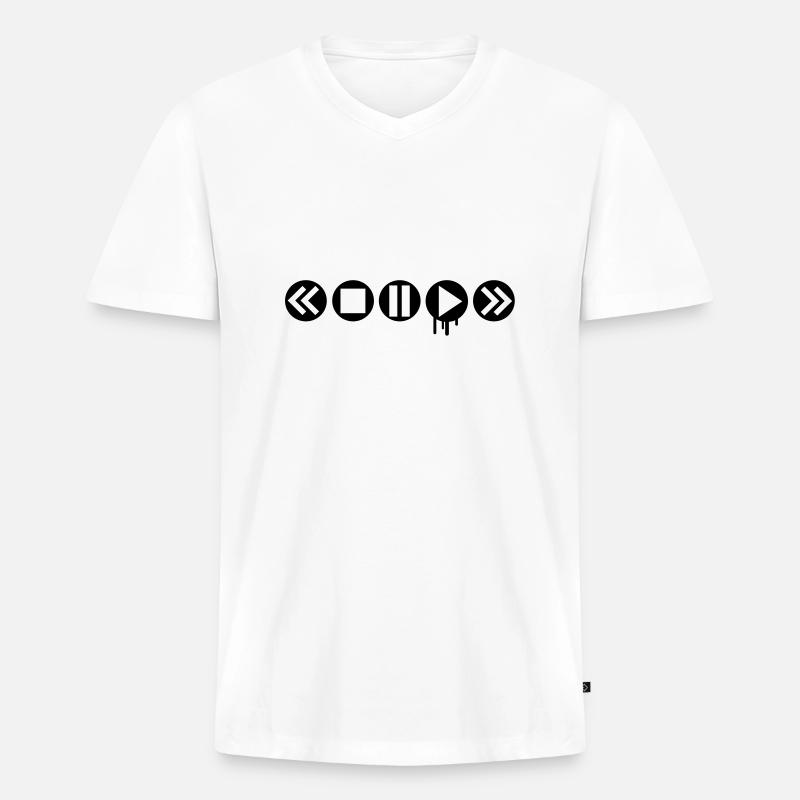 play_it___f1 - Männer Premium Bio T-Shirt mit V-Ausschnitt - Weiß