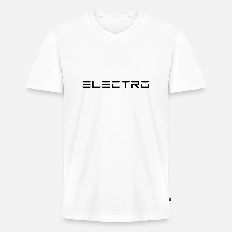 Electro - Black - Männer Premium Bio T-Shirt mit V-Ausschnitt - Weiß