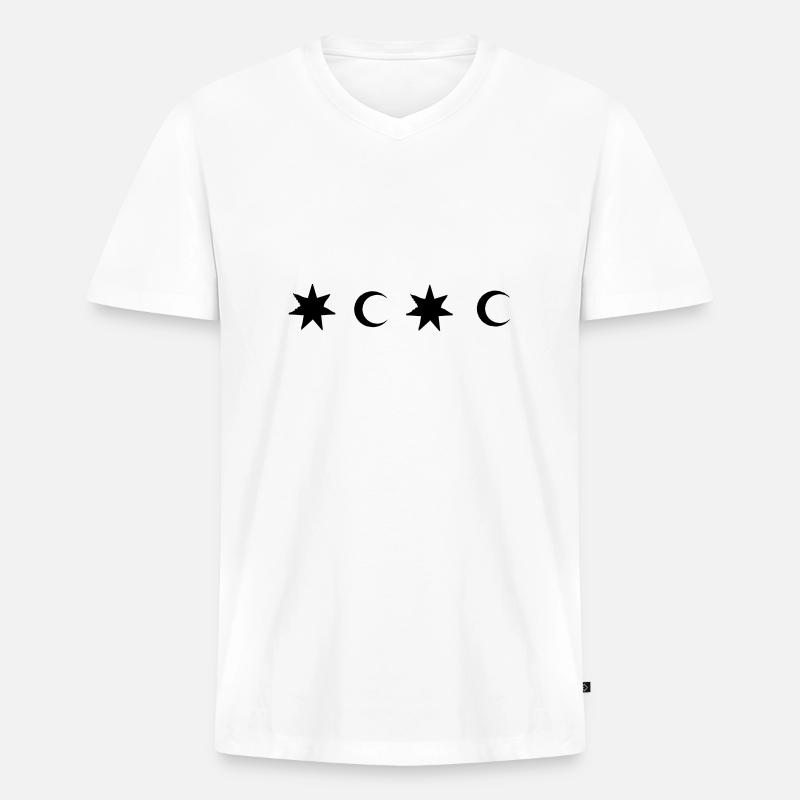 elemente - Männer Premium Bio T-Shirt mit V-Ausschnitt - Weiß