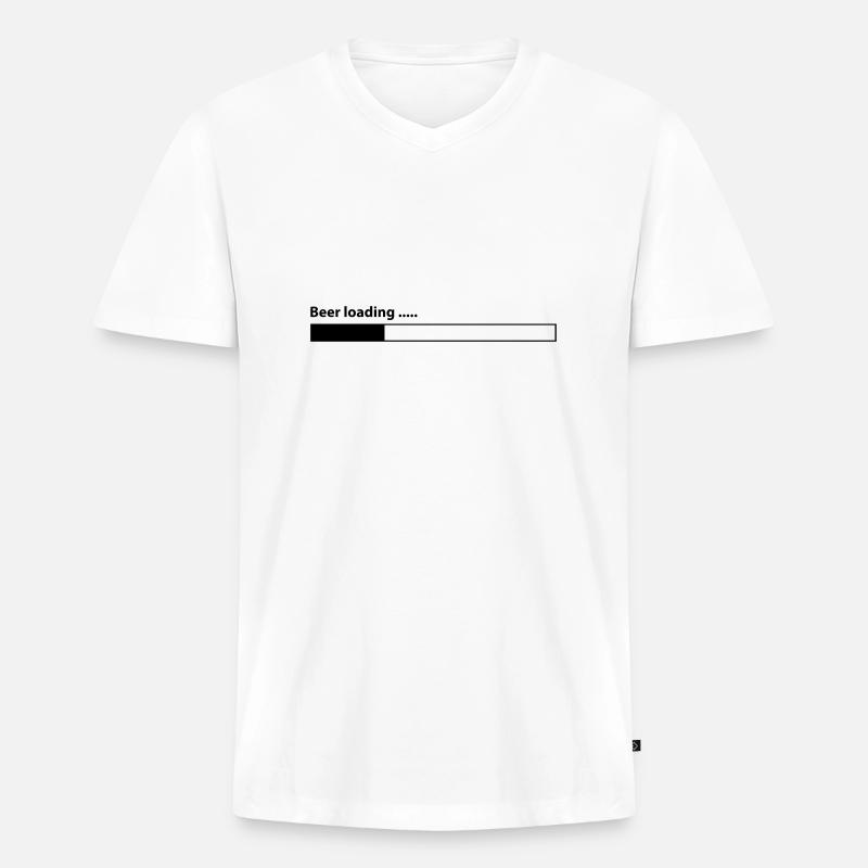 Beer loading - Männer Premium Bio T-Shirt mit V-Ausschnitt - Weiß