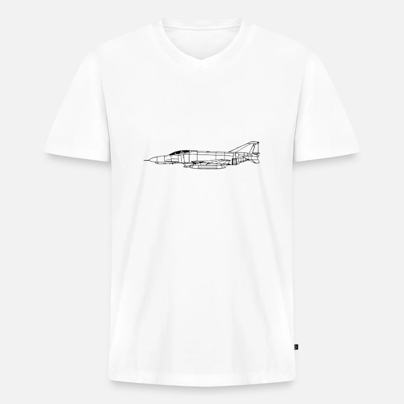 phantom_vec_1 de - Männer Premium Bio T-Shirt mit V-Ausschnitt - Weiß
