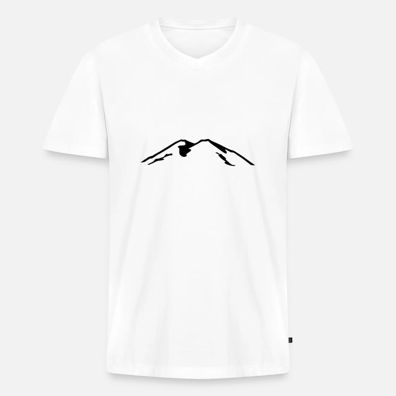Elbrus - Männer Premium Bio T-Shirt mit V-Ausschnitt - Weiß