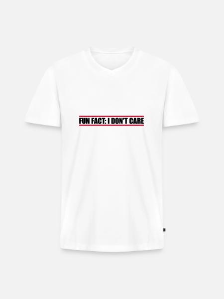 I don't care fact - Men's Premium Organic T-shirt with V-neck - white