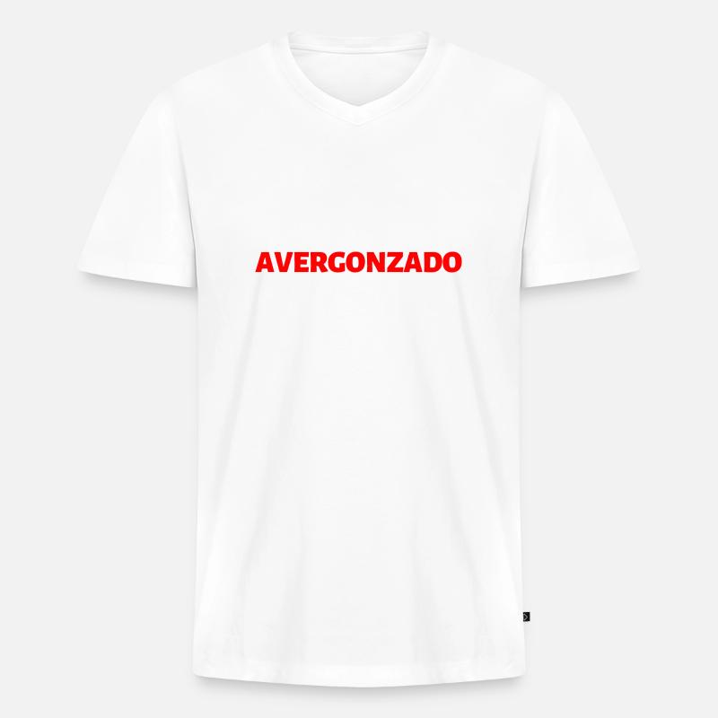 beschämt Spanisch Sprache - Männer Premium Bio T-Shirt mit V-Ausschnitt - Weiß