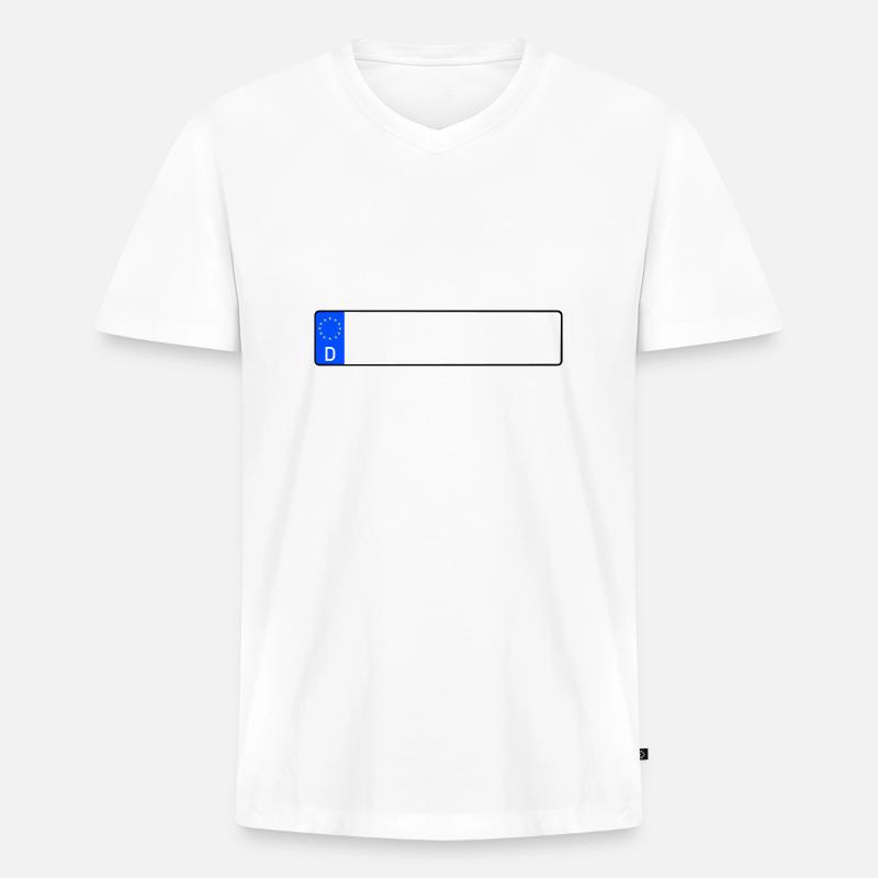 Autokennzeichen - Männer Premium Bio T-Shirt mit V-Ausschnitt - Weiß