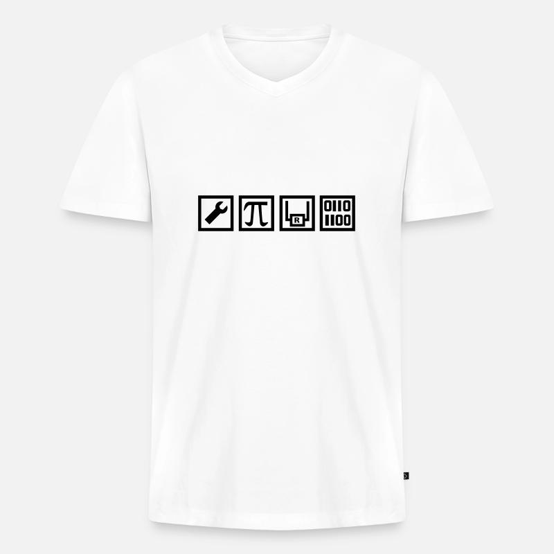 Techniker - Männer Premium Bio T-Shirt mit V-Ausschnitt - Weiß