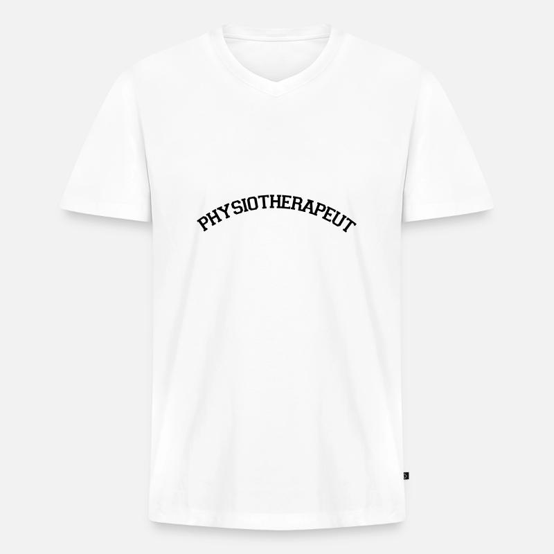 Physiotherapeut - Männer Premium Bio T-Shirt mit V-Ausschnitt - Weiß