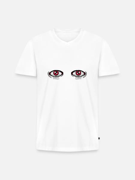 2 big eyes - Men's Premium Organic T-shirt with V-neck - white