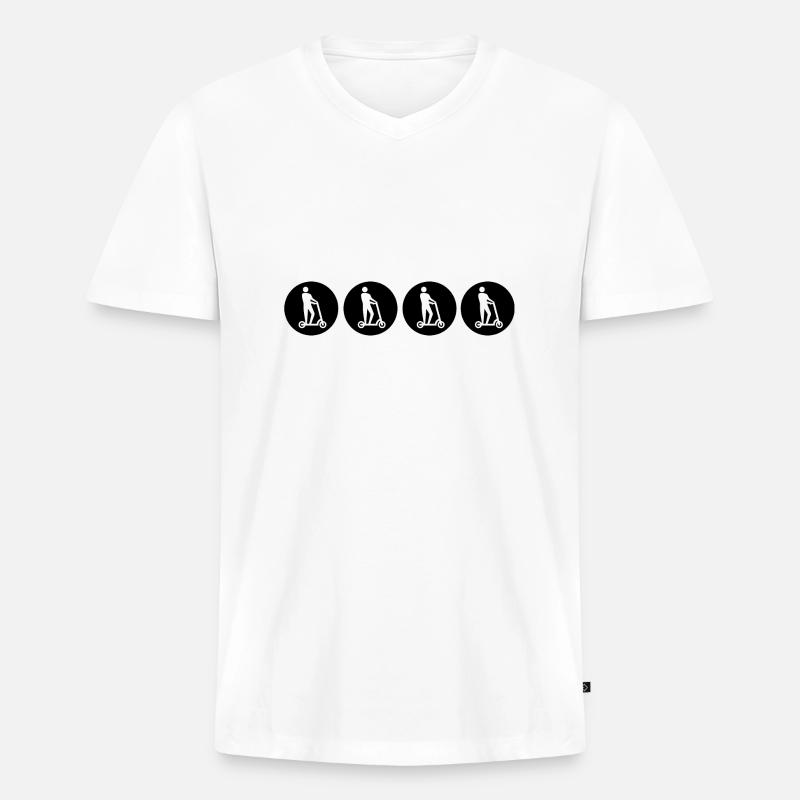 E-Scooter E-Roller Scooter - Männer Premium Bio T-Shirt mit V-Ausschnitt - Weiß