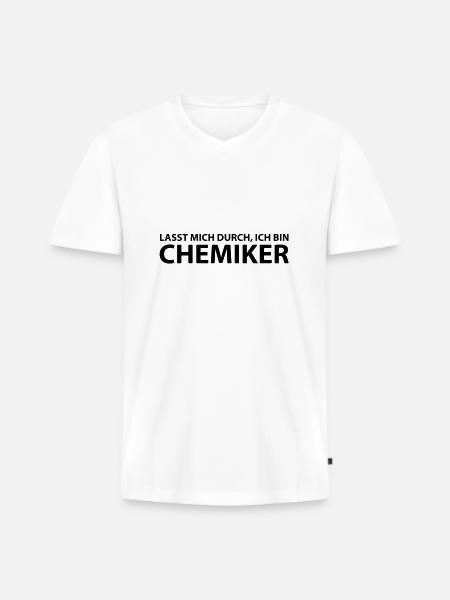 chemiker - Männer Premium Bio T-Shirt mit V-Ausschnitt - Weiß