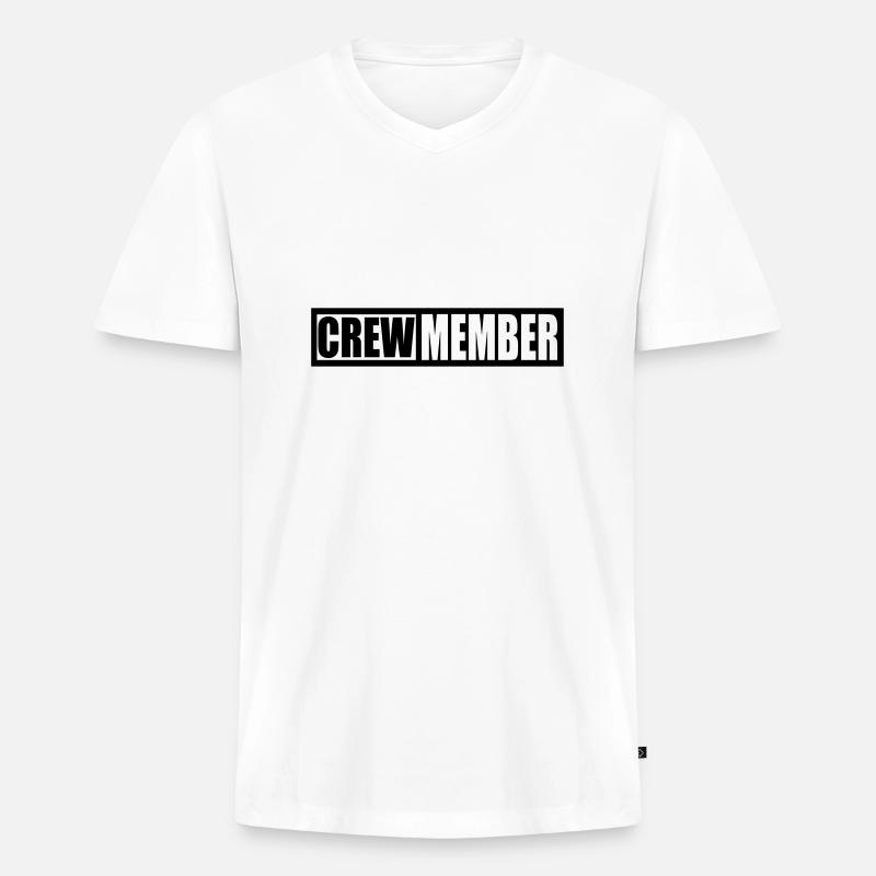 crew - Männer Premium Bio T-Shirt mit V-Ausschnitt - Weiß