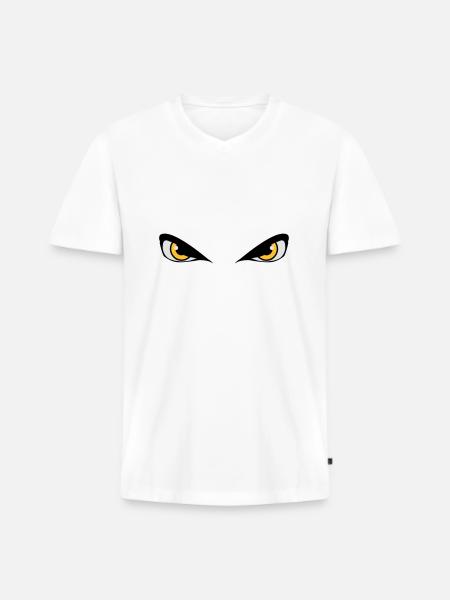 Dangerous evil eyes - Men's Premium Organic T-shirt with V-neck - white