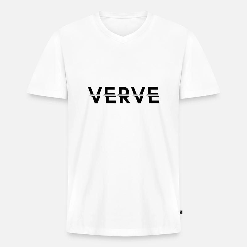 Verve - Männer Premium Bio T-Shirt mit V-Ausschnitt - Weiß