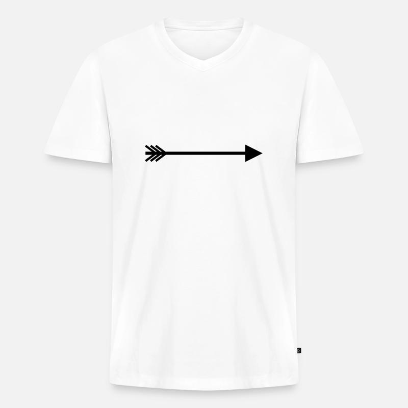 Pfeil rechts - Männer Premium Bio T-Shirt mit V-Ausschnitt - Weiß