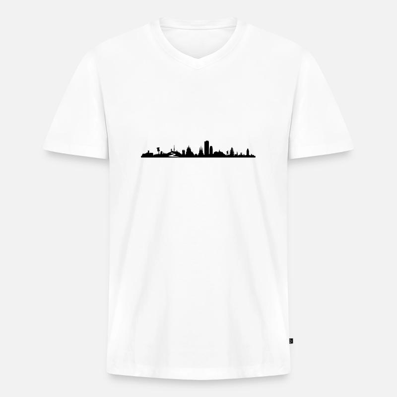 Skyline - Thüringen - Männer Premium Bio T-Shirt mit V-Ausschnitt - Weiß