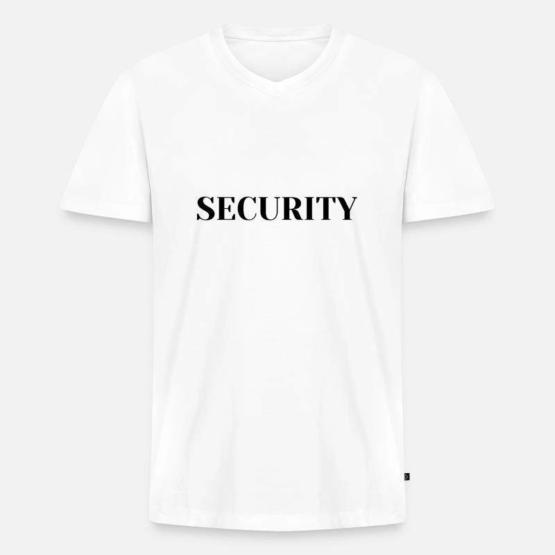 security" - Männer Premium Bio T-Shirt mit V-Ausschnitt - Weiß
