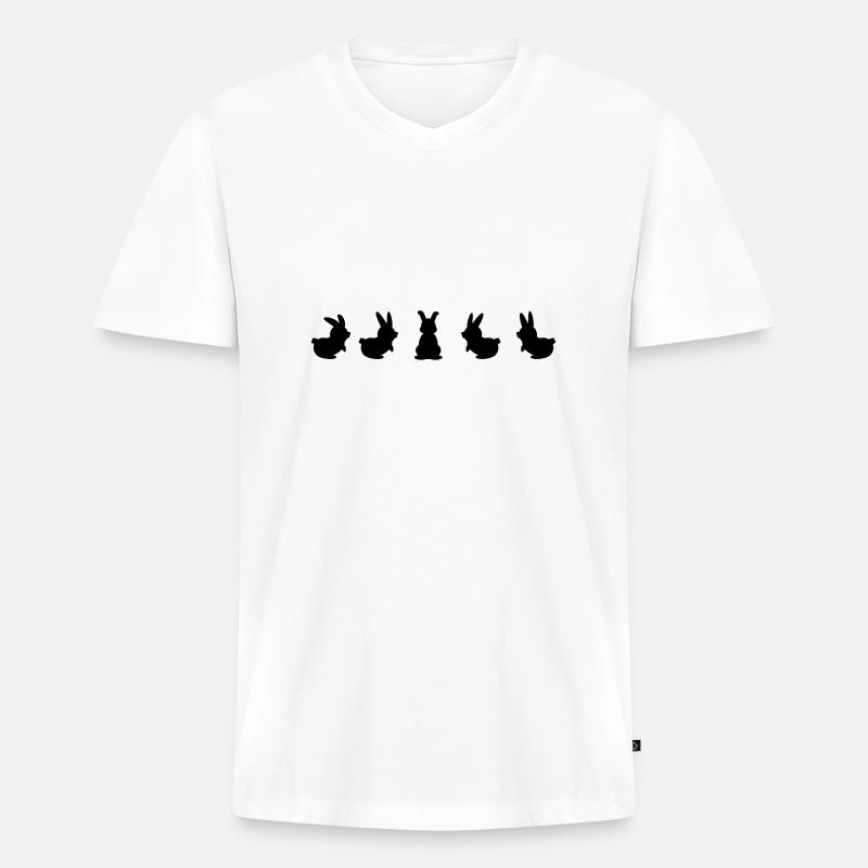 five bunnies (1c) - Männer Premium Bio T-Shirt mit V-Ausschnitt - Weiß