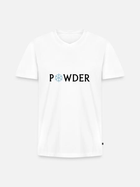 powder - Männer Premium Bio T-Shirt mit V-Ausschnitt - Weiß