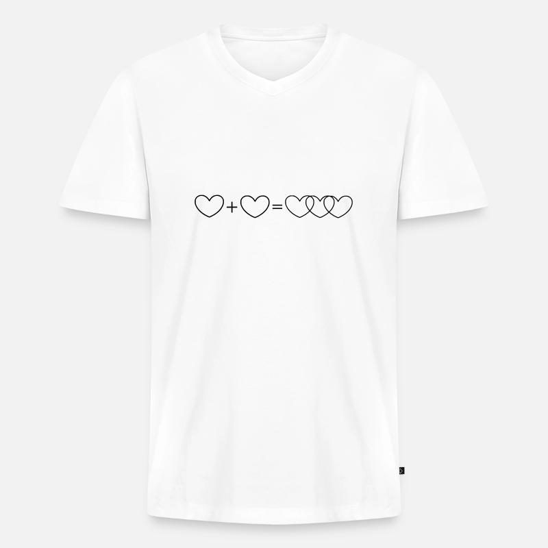 3 - Männer Premium Bio T-Shirt mit V-Ausschnitt - Weiß