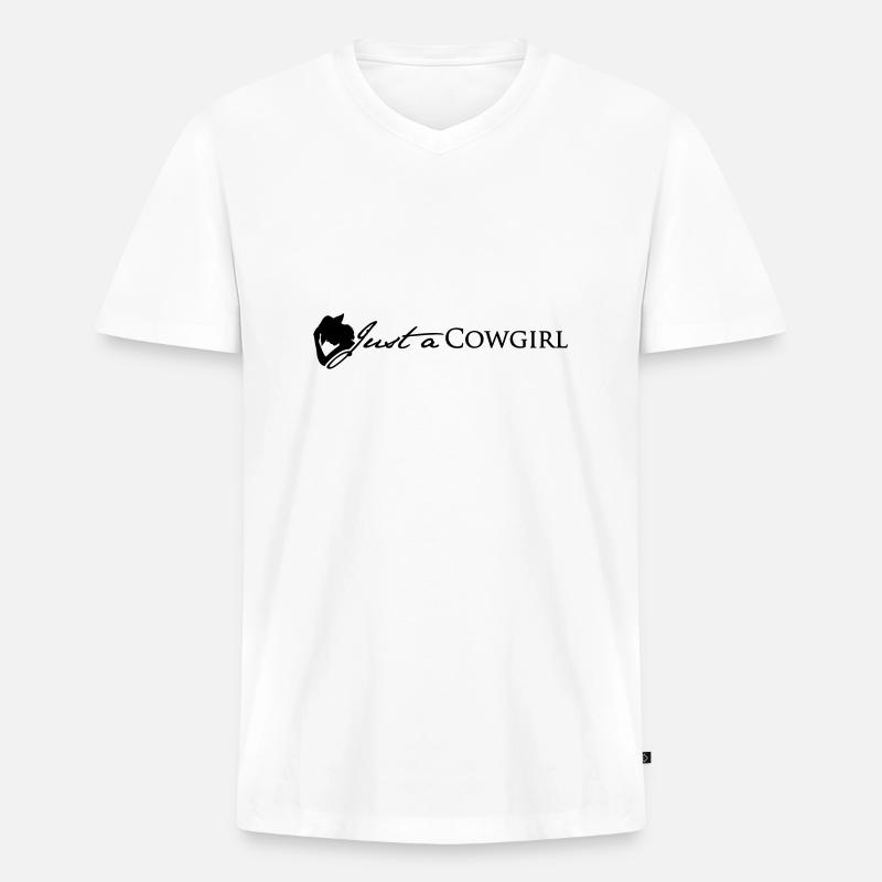 JaC's Einzeiler - Männer Premium Bio T-Shirt mit V-Ausschnitt - Weiß