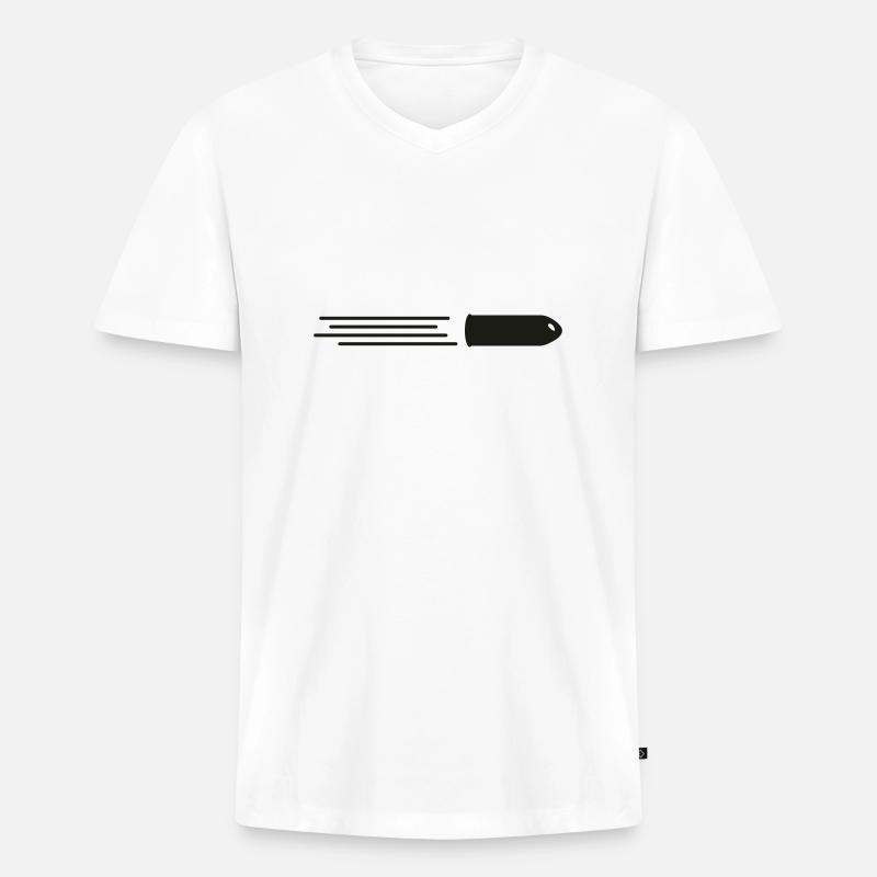 Speeding Bullet DE - Männer Premium Bio T-Shirt mit V-Ausschnitt - Weiß