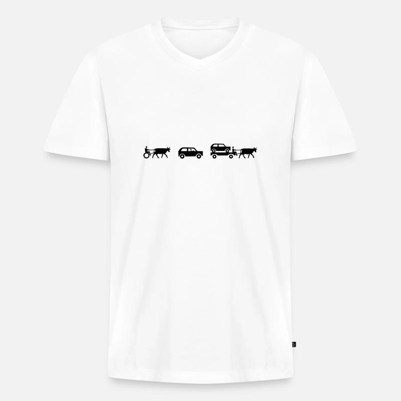 evolution of mobility - Männer Premium Bio T-Shirt mit V-Ausschnitt - Weiß