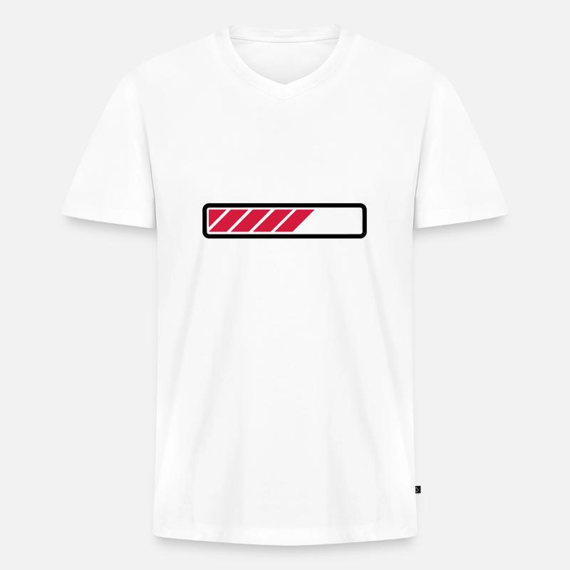Loading - Männer Premium Bio T-Shirt mit V-Ausschnitt - Weiß