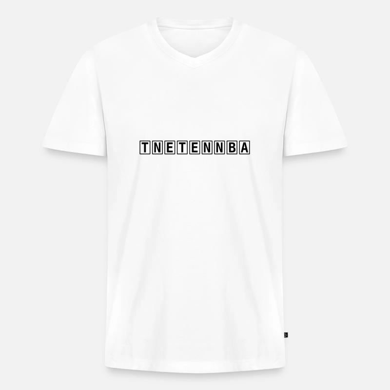 TNETENNBA - Männer Premium Bio T-Shirt mit V-Ausschnitt - Weiß