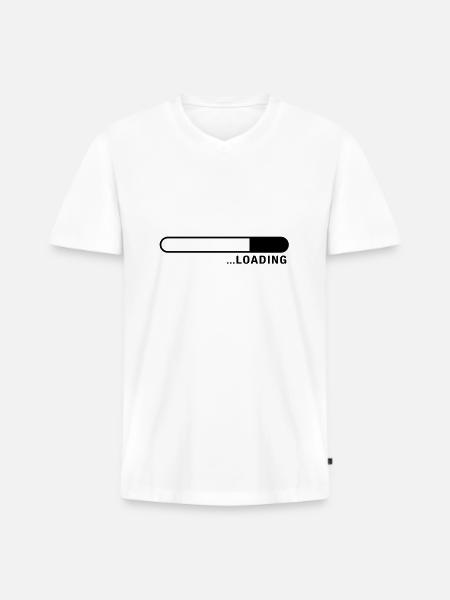 loading_balken_f1_ - Men's Premium Organic T-shirt with V-neck - white