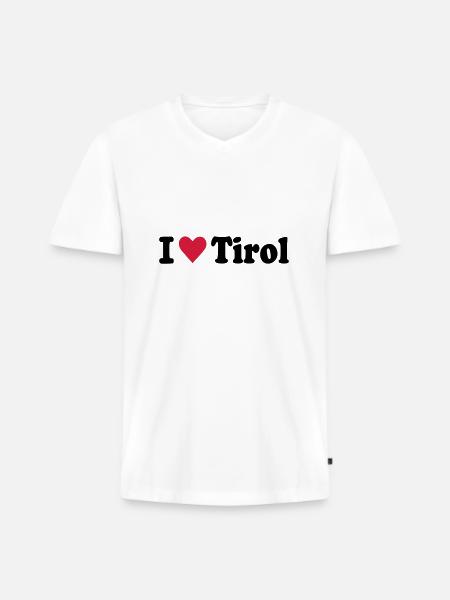 Tirol - Männer Premium Bio T-Shirt mit V-Ausschnitt - Weiß