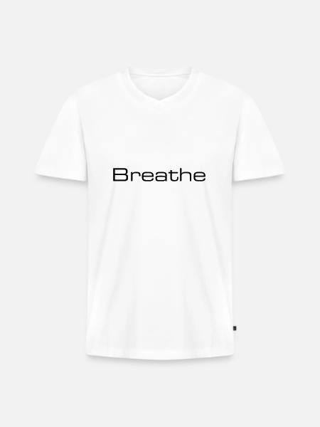 Atme - Breathe - Männer Premium Bio T-Shirt mit V-Ausschnitt - Weiß