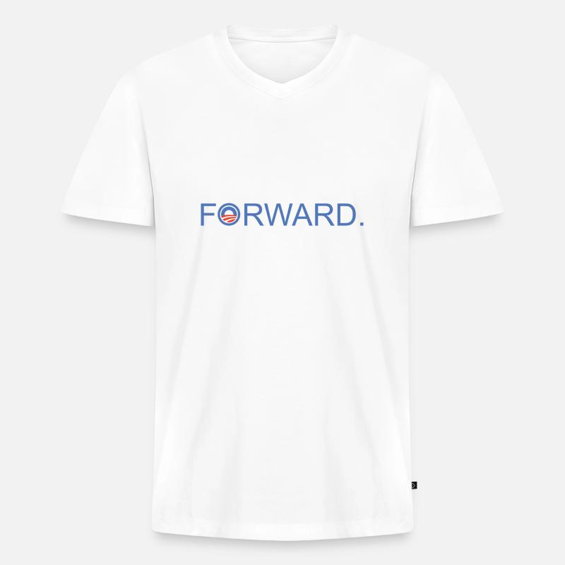 Forward Obama 2012. - Männer Premium Bio T-Shirt mit V-Ausschnitt - Weiß