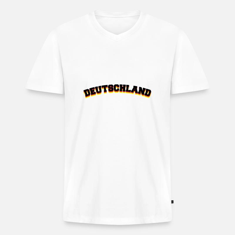 deutschland2 - Männer Premium Bio T-Shirt mit V-Ausschnitt - Weiß