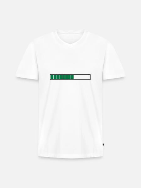 BARRE DE CHARGEMENT - T-shirt encolure en V Premium bio Homme - blanc