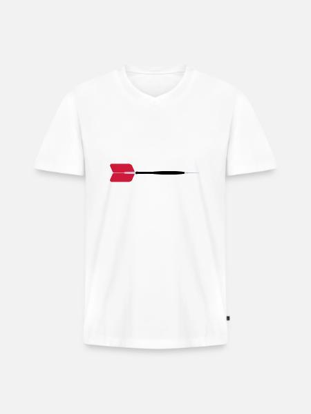 Dart-Pfeil - Männer Premium Bio T-Shirt mit V-Ausschnitt - Weiß