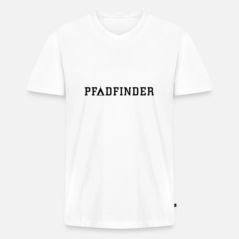 PadfinderZelt - Männer Premium Bio T-Shirt mit V-Ausschnitt - Weiß