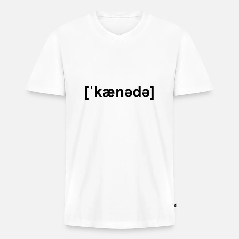 kanada - Männer Premium Bio T-Shirt mit V-Ausschnitt - Weiß
