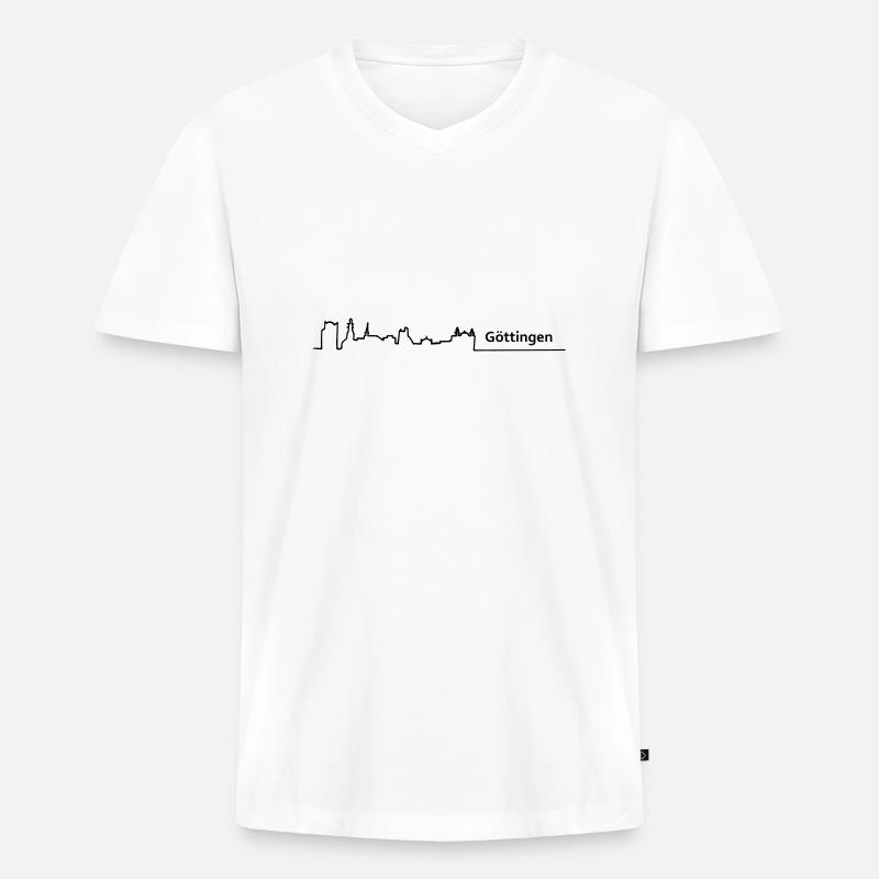 goettingen skyline - Männer Premium Bio T-Shirt mit V-Ausschnitt - Weiß