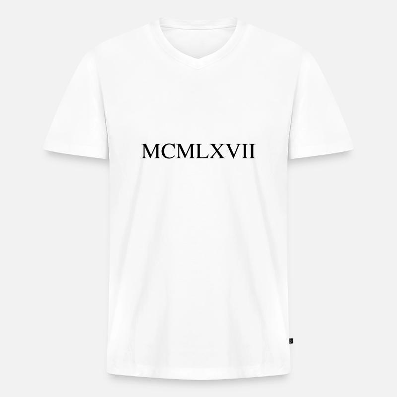 1967 - Männer Premium Bio T-Shirt mit V-Ausschnitt - Weiß