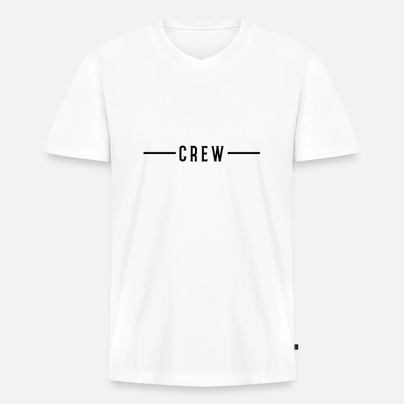 crew strich - Männer Premium Bio T-Shirt mit V-Ausschnitt - Weiß